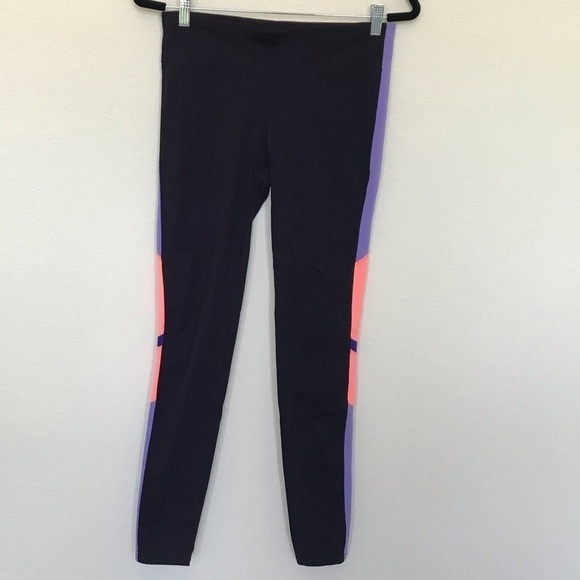 Gap Fit Color Block Side Stripe Athletic Leggings - Picture 1 of 4